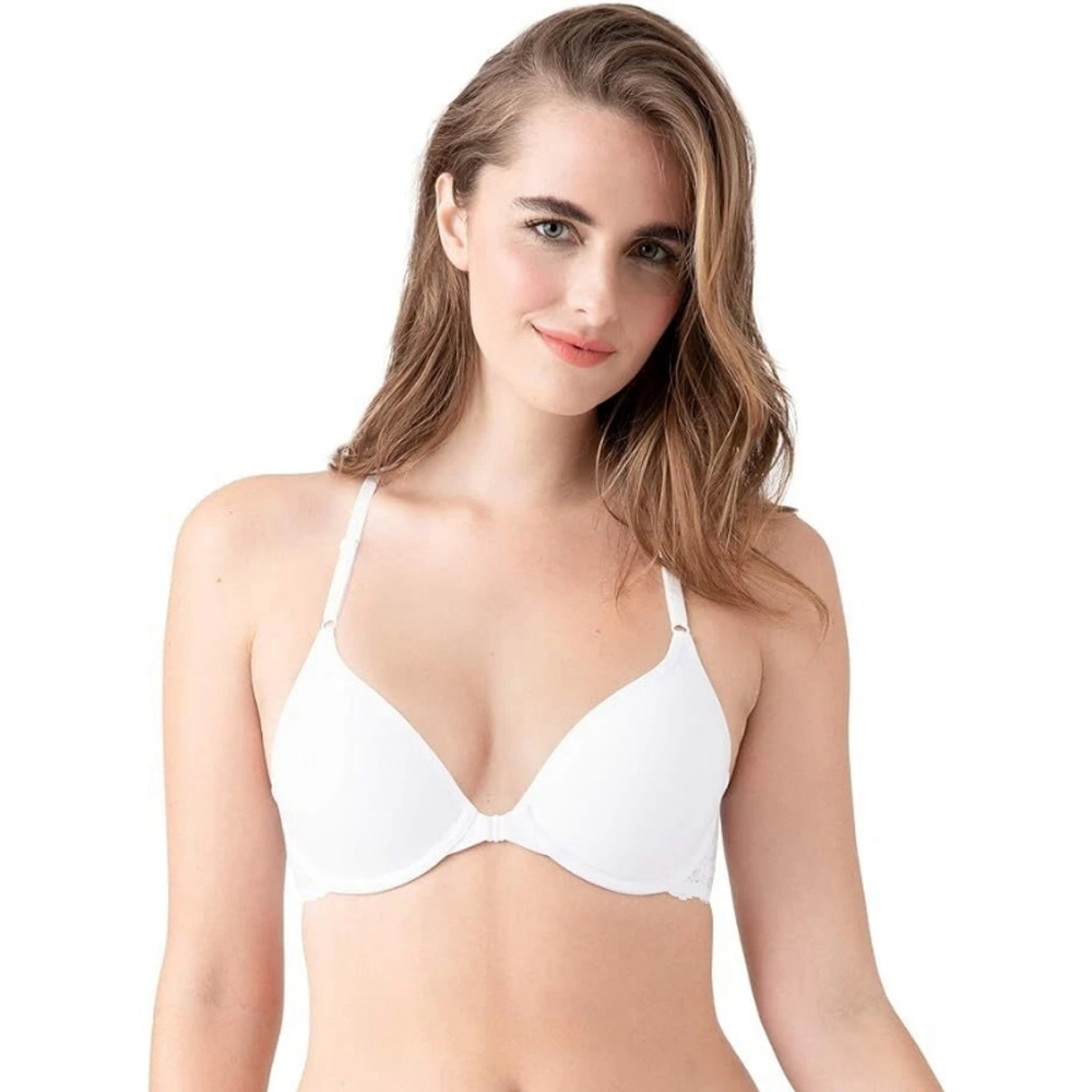 B.Tempt'd By Wacoal Women's Size 32dd White Eyelet Front Close Bra Nwt